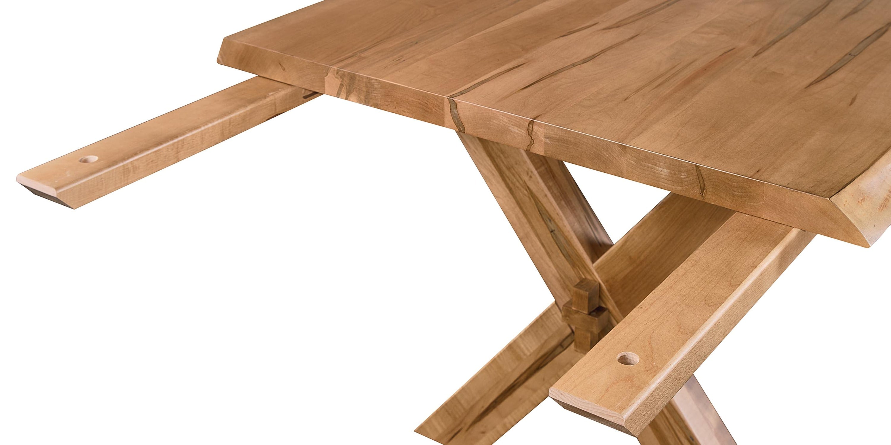 Crossbuck Live Edge Dining Table with Extendable Leaves Bassett