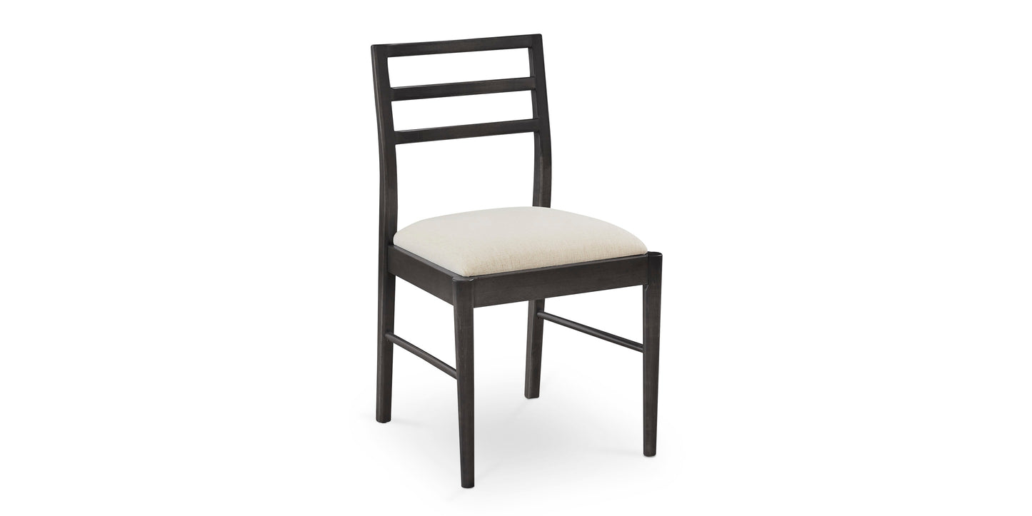 Bassett Spence Phelps Side Chair — Fabric Seat, Built to Order in the USA — Carbon finish
