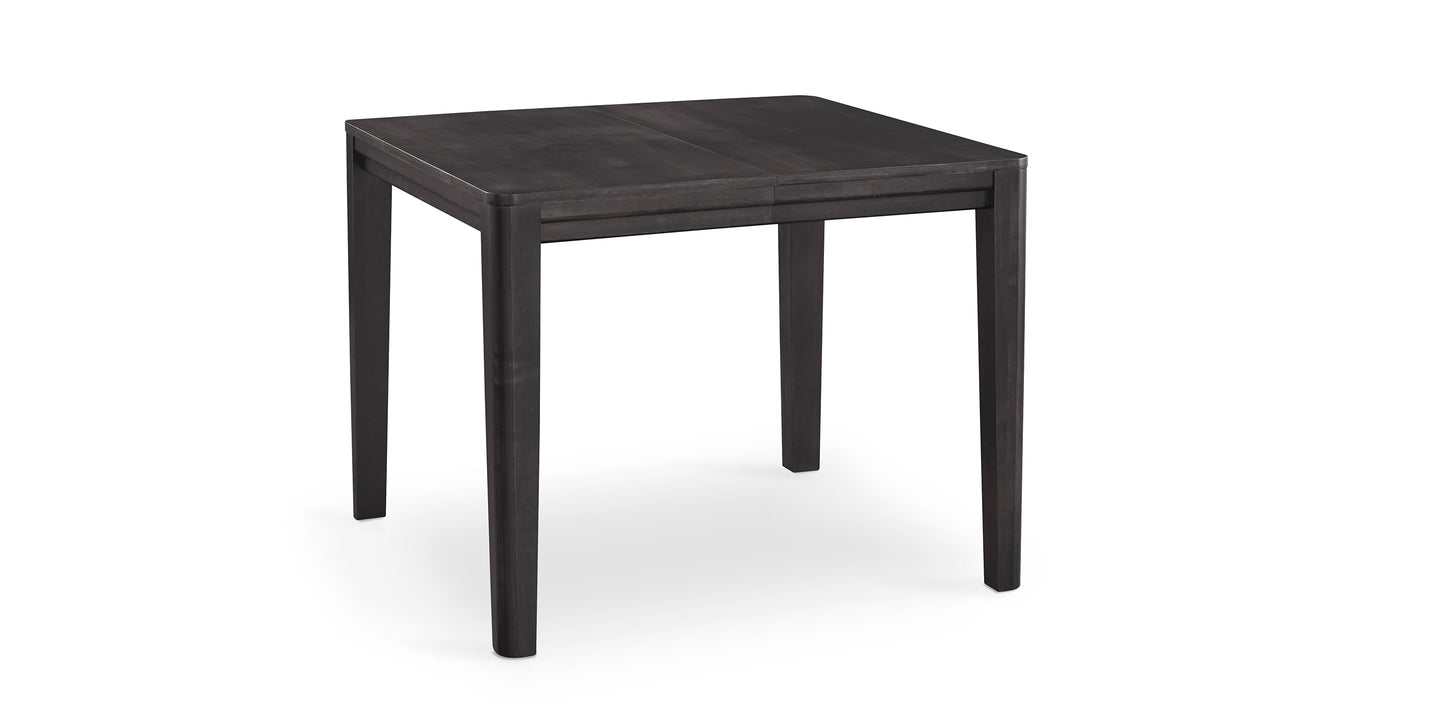 Bassett Spence 38" Square Dining Table — Leaf Options, Made in the USA — Carbon finish