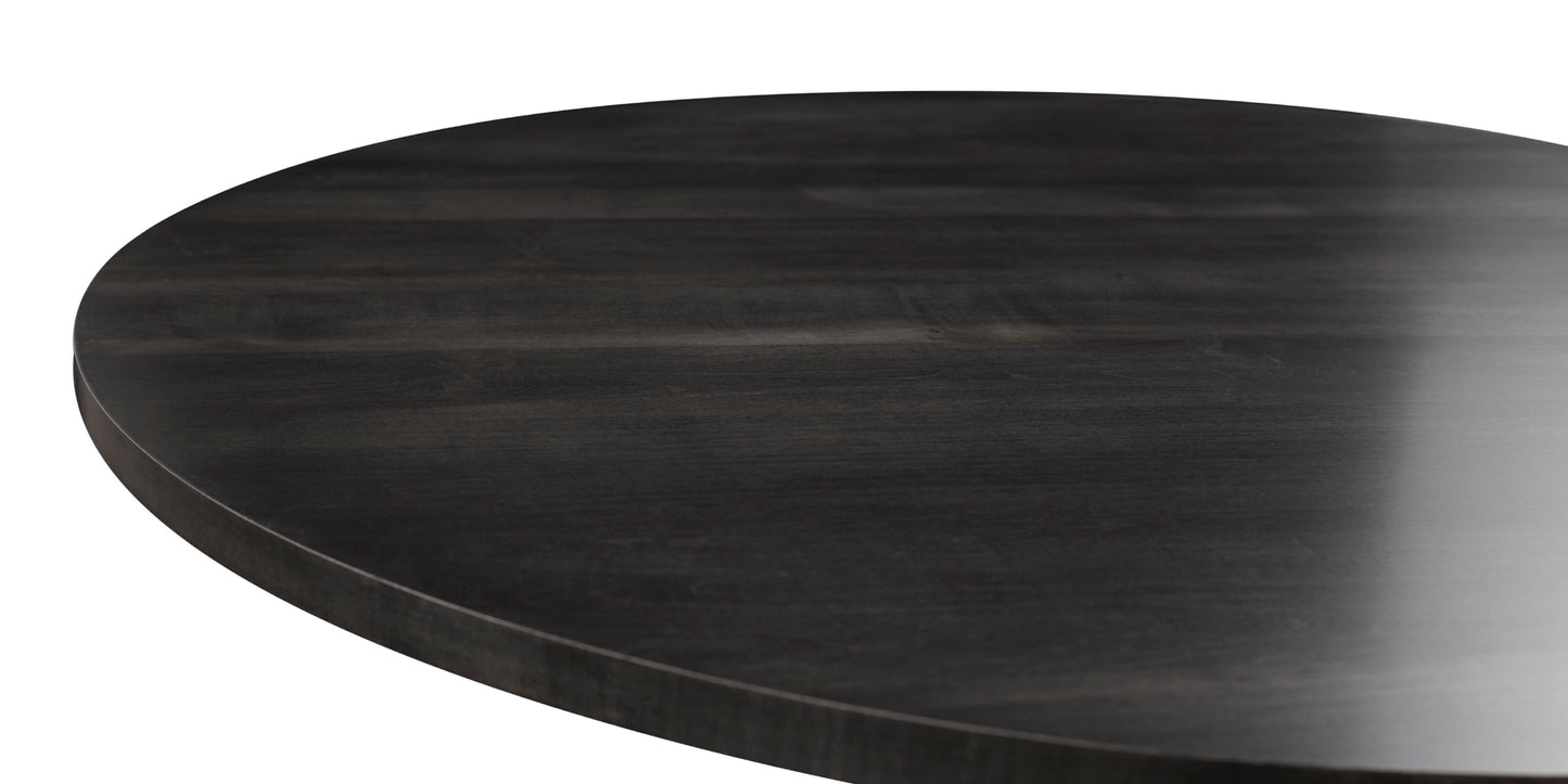 Bassett Spence 44" Round Dining Table — Four Finishes, Made in the USA — Carbon finish
