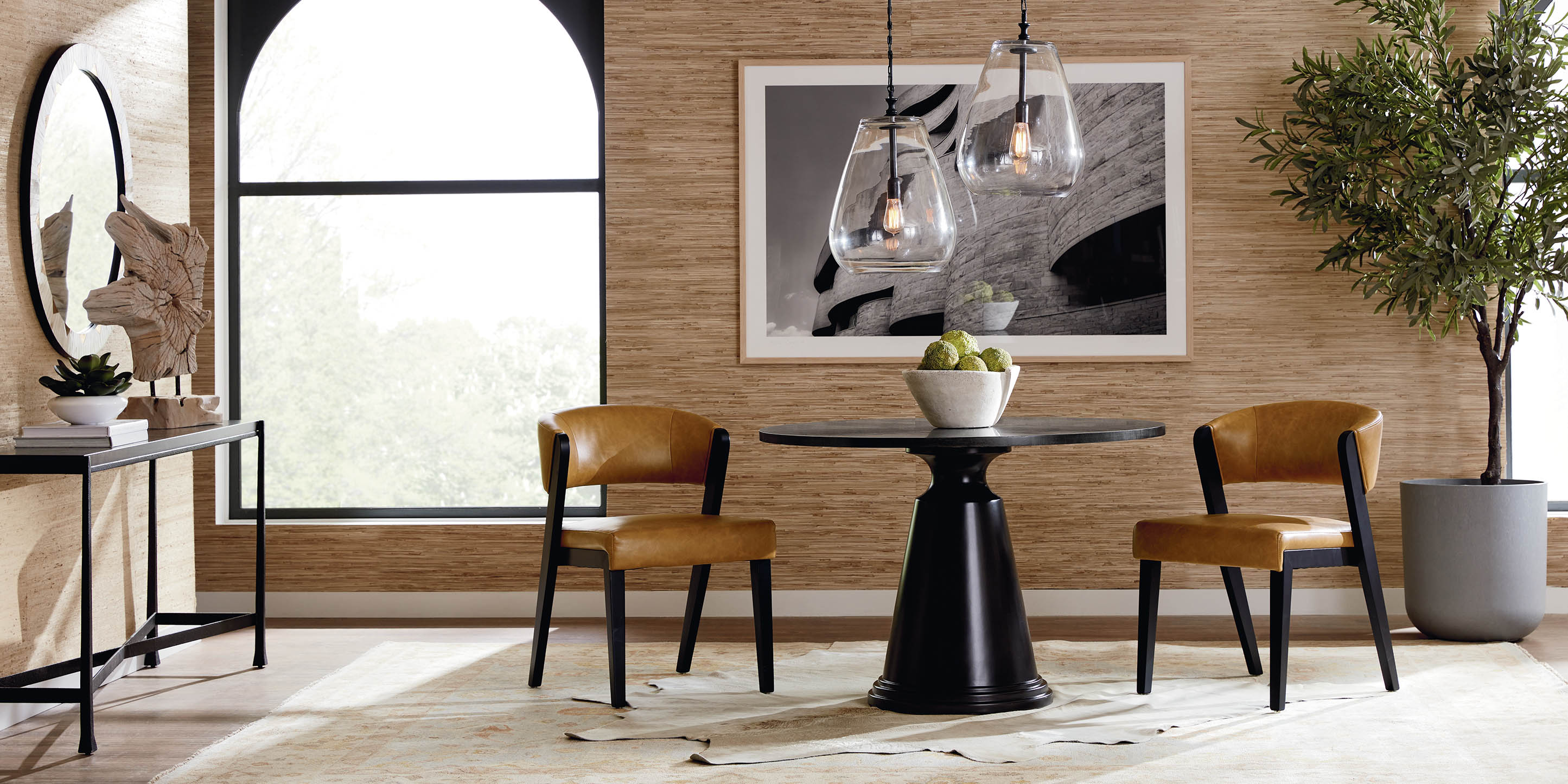 Bassett Spence 44" Pedestal Base — Four Finishes, Made in the USA Bassett Dining Table