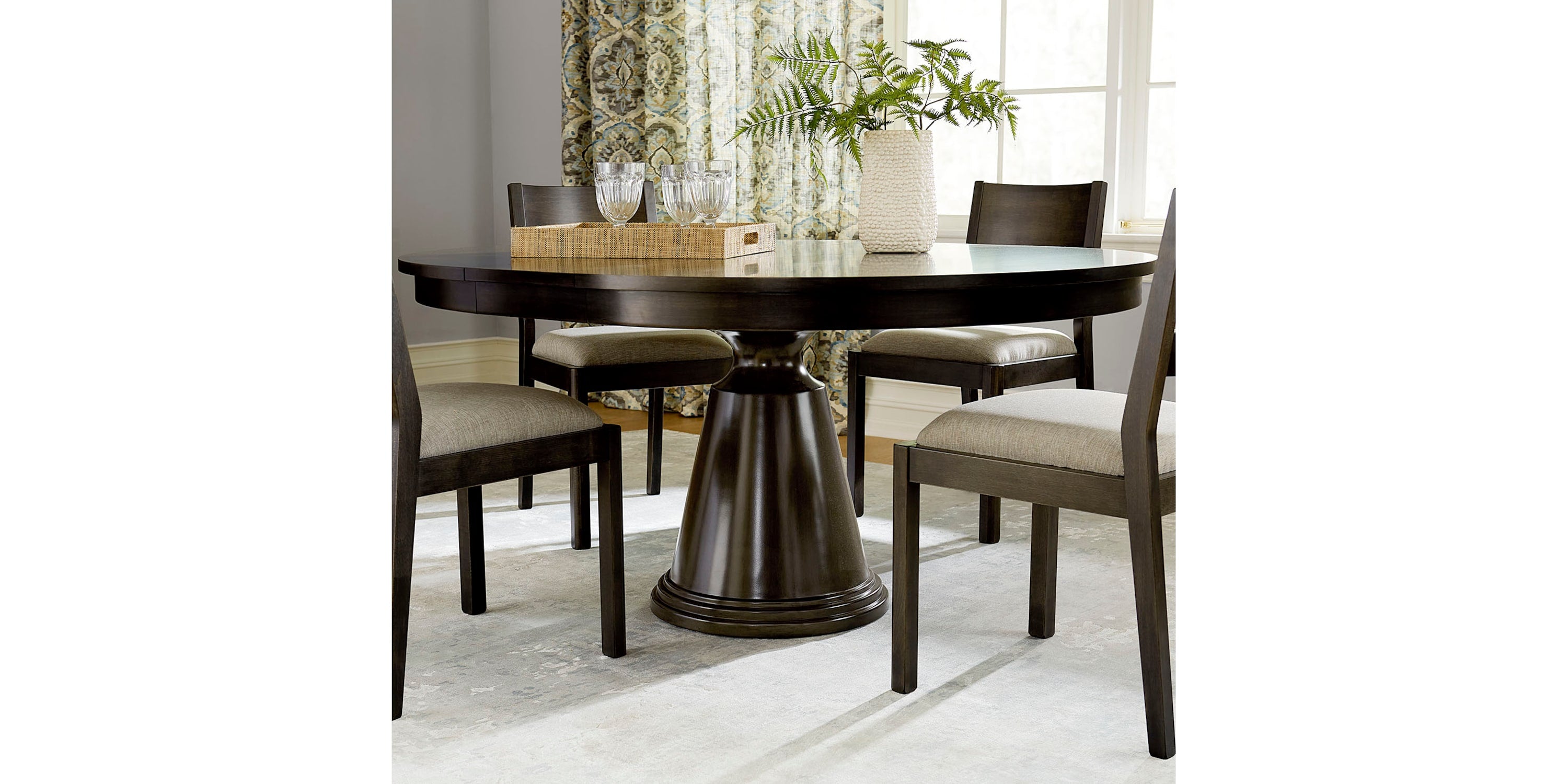 Origins Nichols Round Dining Table with Leaf Bassett