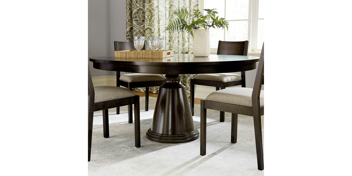 Bassett Spence 52" Round Dining Table — Four Finishes, USA-Made — Carbon finish
