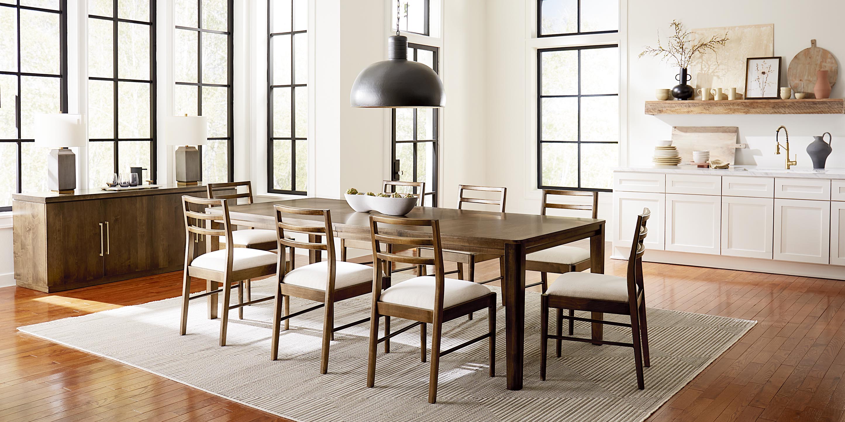 Bassett Spence 52" Round Table Top — With One Leaf, Made in the USA — Carbon finish