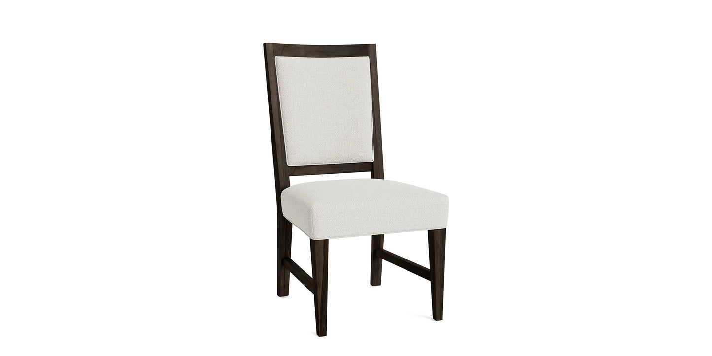 Bassett Hideaway Maple Ladderback Side Chair — Upholstered Fabric Seat