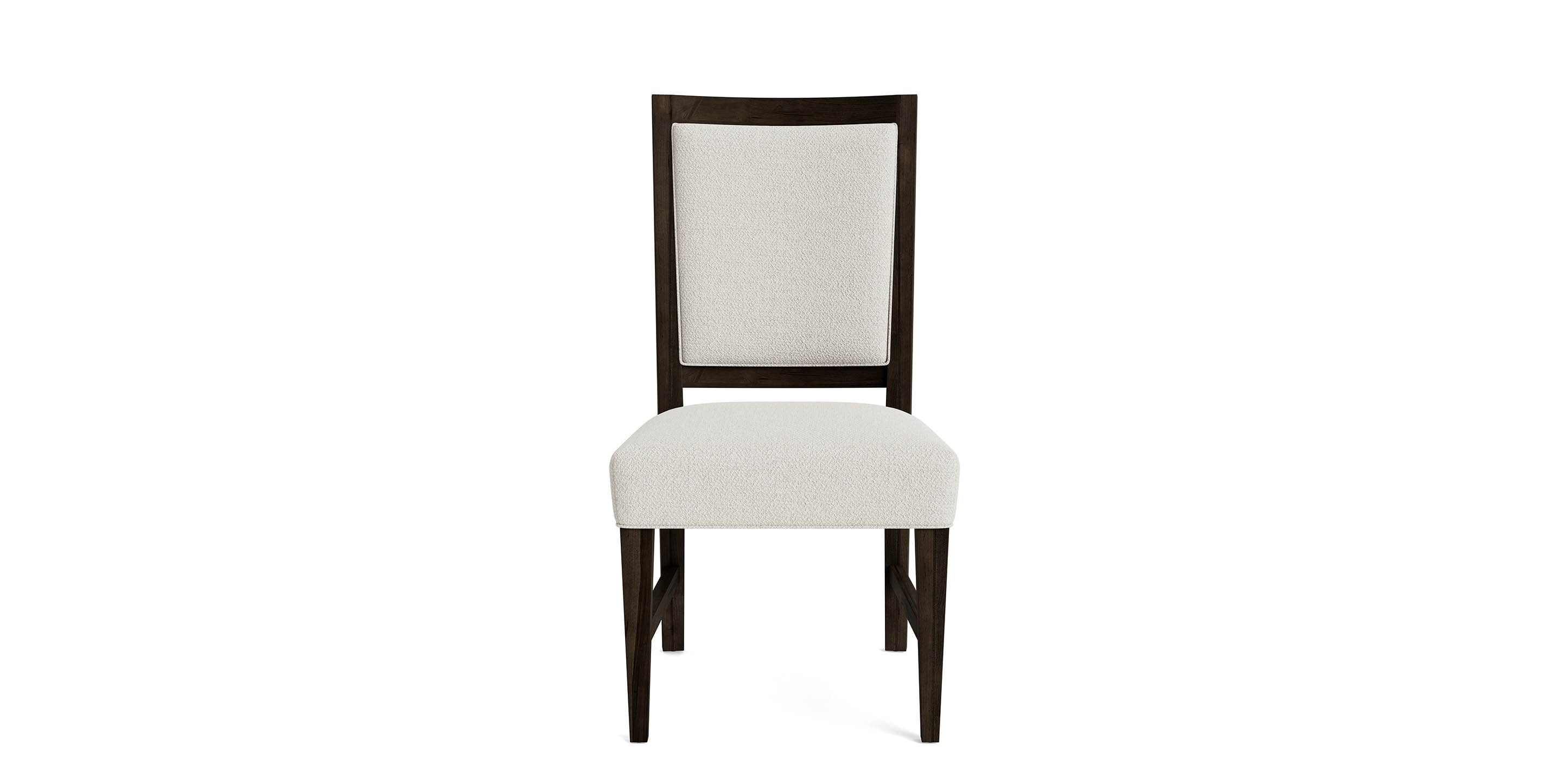 Bassett Hideaway Maple Ladderback Side Chair — Upholstered Fabric Seat