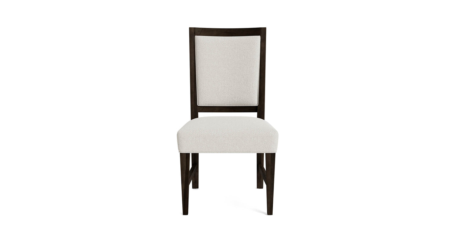 Bassett Hideaway Maple Ladderback Side Chair — Upholstered Fabric Seat