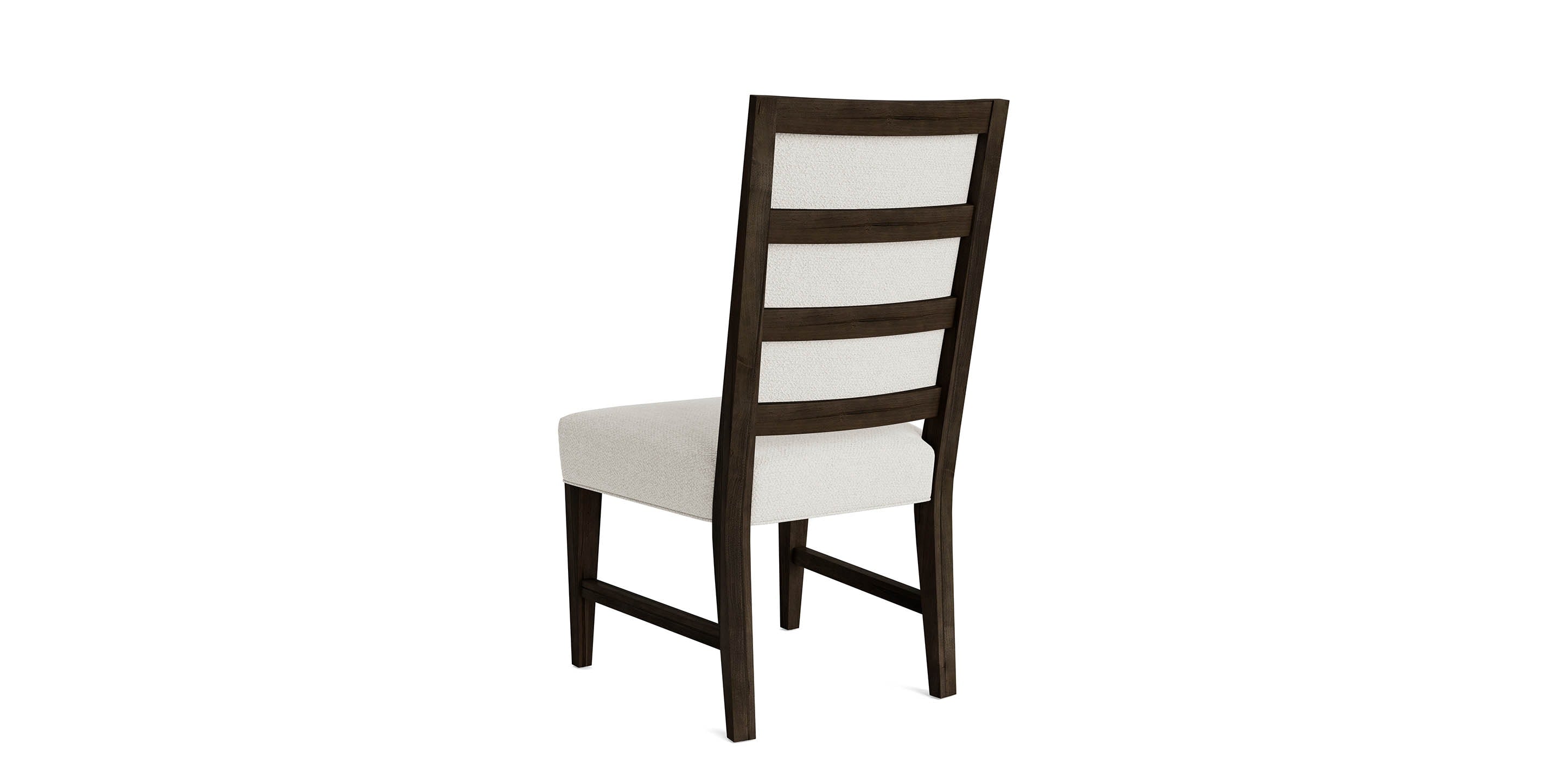 Bassett Hideaway Maple Ladderback Side Chair — Upholstered Fabric Seat
