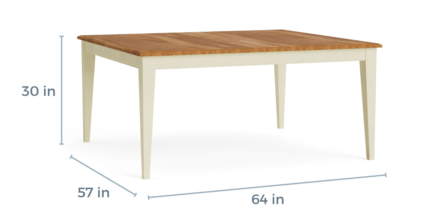 Bassett Hideaway Gathering Table — Solid Maple, Made in the USA — dimensions