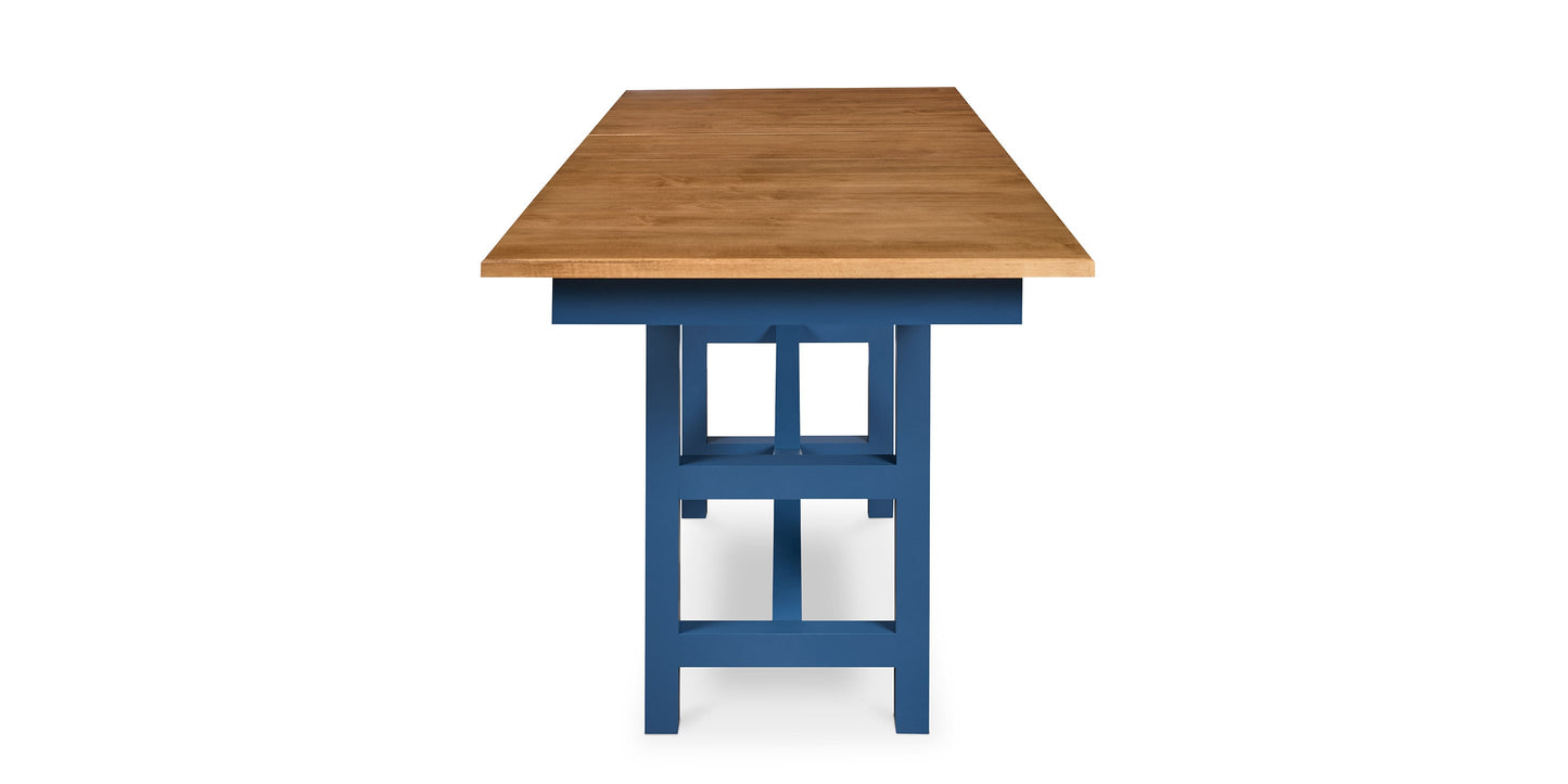 Bassett Hideaway Counter Height Trestle Table — Solid Maple, USA-Built