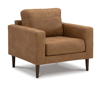 Telora Chair — Caramel Faux Leather Retro Signature Design by Ashley® Living Room