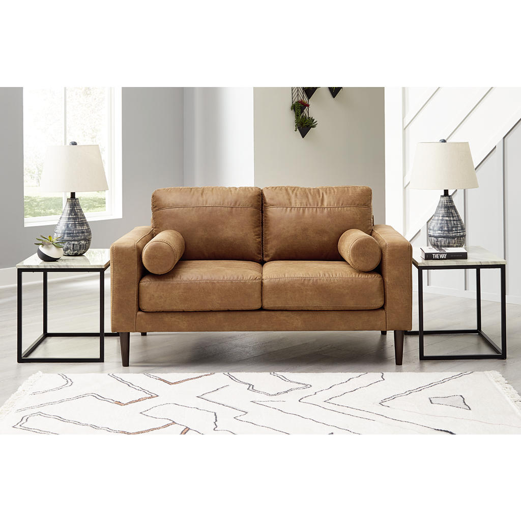 Telora Loveseat — Caramel with Bolsters Signature Design by Ashley® Living Room