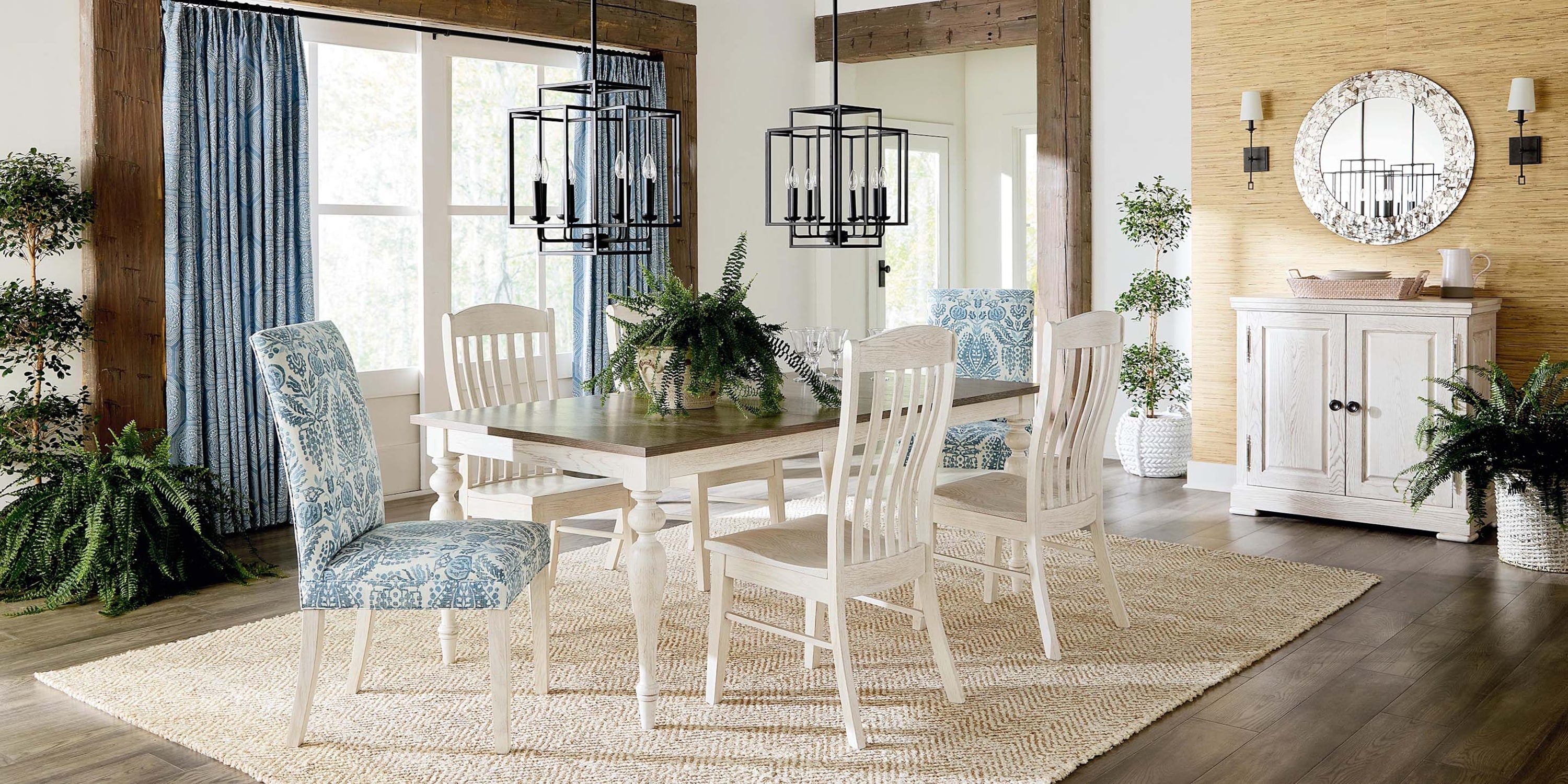 Amelia Oak Rectangle Dining Table with Leaf Bassett