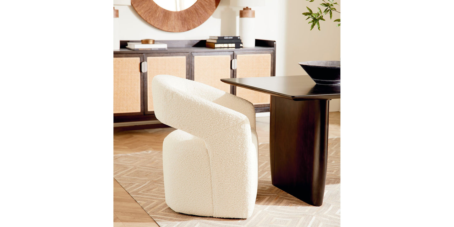 Aries Upholstered Dining Chair with Casters Bassett
