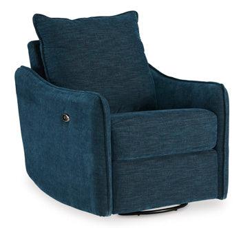 McBurg Swivel Power Recliner — Navy with Zero-Draw USB Signature Design by Ashley® Living Room