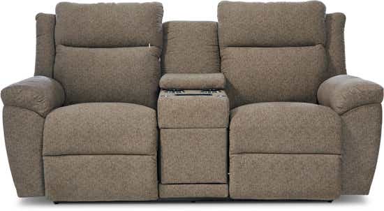 La-Z-Boy Joel Reclining Console Loveseat — Two Seats, One Console La-Z-Boy Reclining Loveseat