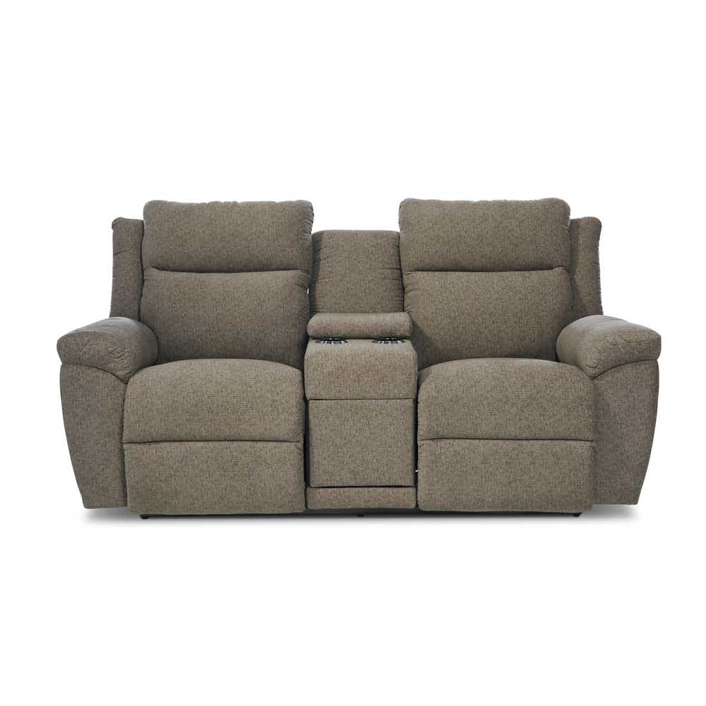 La-Z-Boy Joel Reclining Console Loveseat — Two Seats, One Console La-Z-Boy Reclining Loveseat