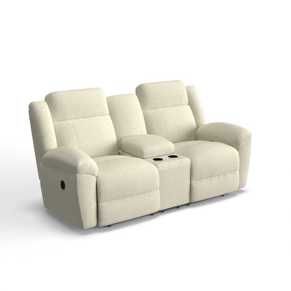 La-Z-Boy Joel Reclining Console Loveseat — Two Seats, One Console La-Z-Boy Reclining Loveseat