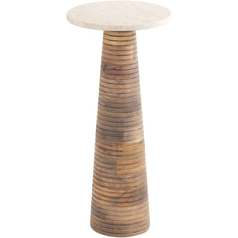 Ania End Table — Cream/Metallic - Nickel Livabliss End Table