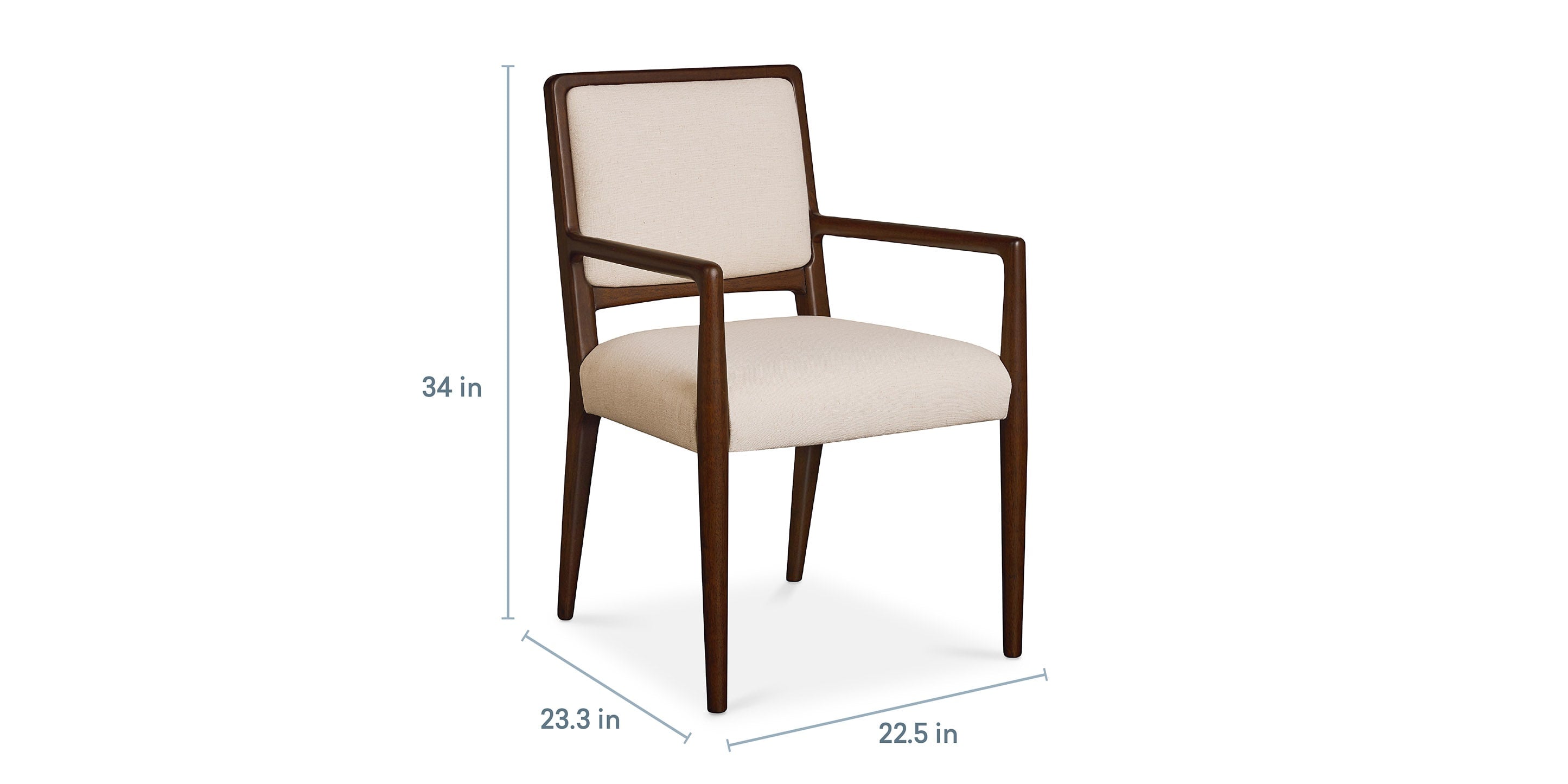 Bassett Copenhagen Arm Chair — Danish Modern Dining, Your Cover Choice Bassett Dining Chair