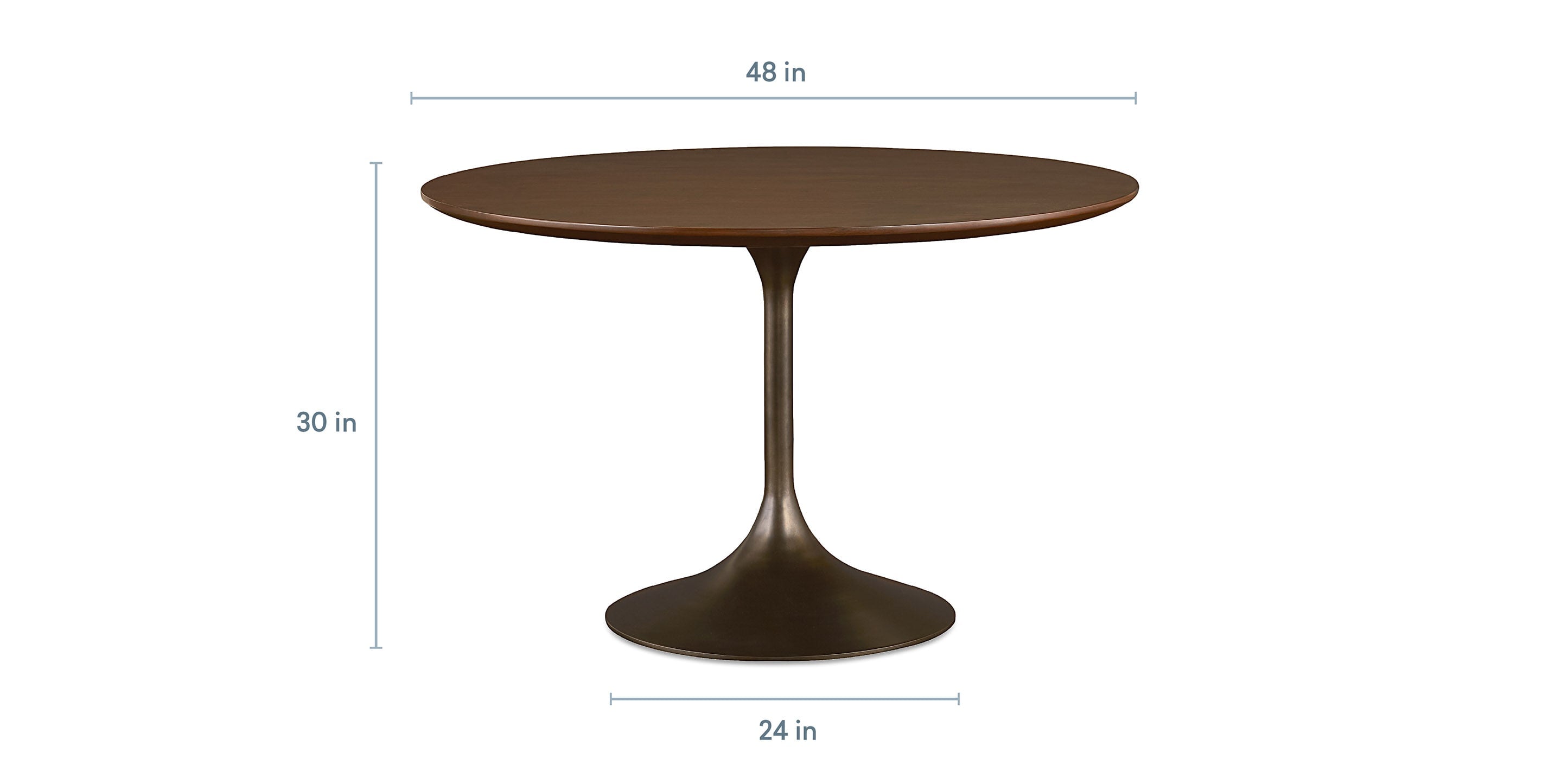 Bassett Copenhagen 48" Round Dining Table Top — Walnut Veneer Bassett Dining Table