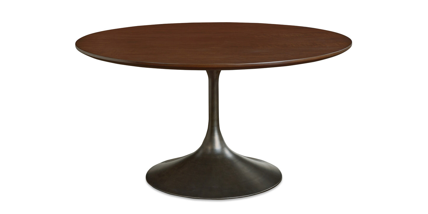 Bassett Copenhagen 60" Round Table — Seats Six, Danish Modern Bassett Dining Table