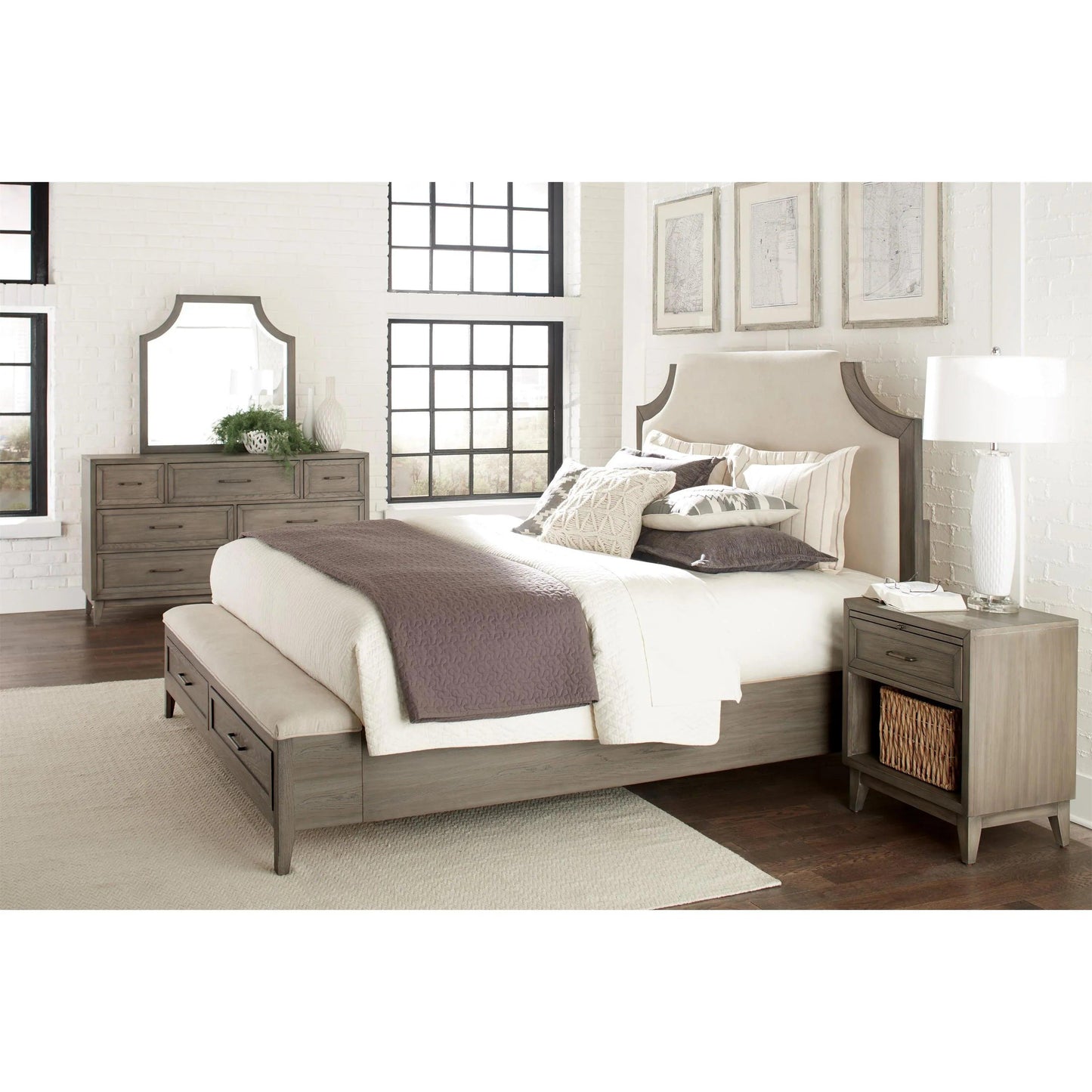 Riverside Vogue 6/0-6/6 Uph Headboard — Gray Wash Riverside Furniture Bedroom