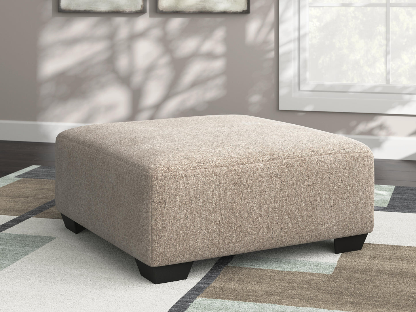 Newellen 3-Piece Sectional and Oversized Ottoman — Wedge Corner Benchcraft® Living Room