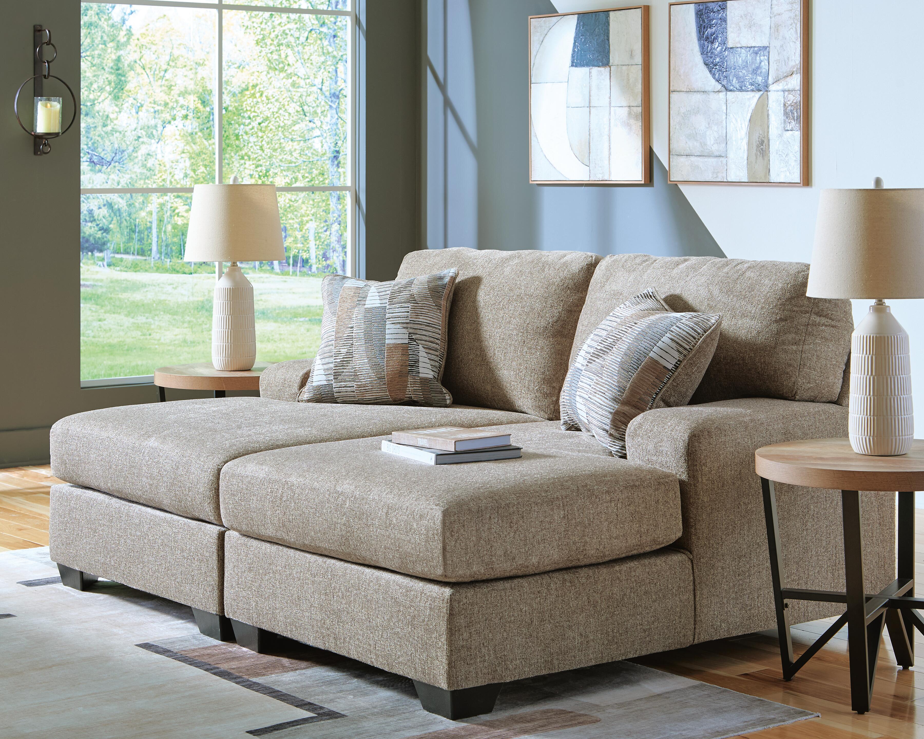Newellen 3-Piece Sectional and Oversized Ottoman — Wedge Corner Benchcraft® Living Room