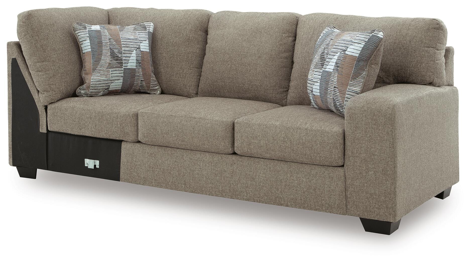Newellen 3-Piece Sectional and Oversized Ottoman — Wedge Corner Benchcraft® Living Room