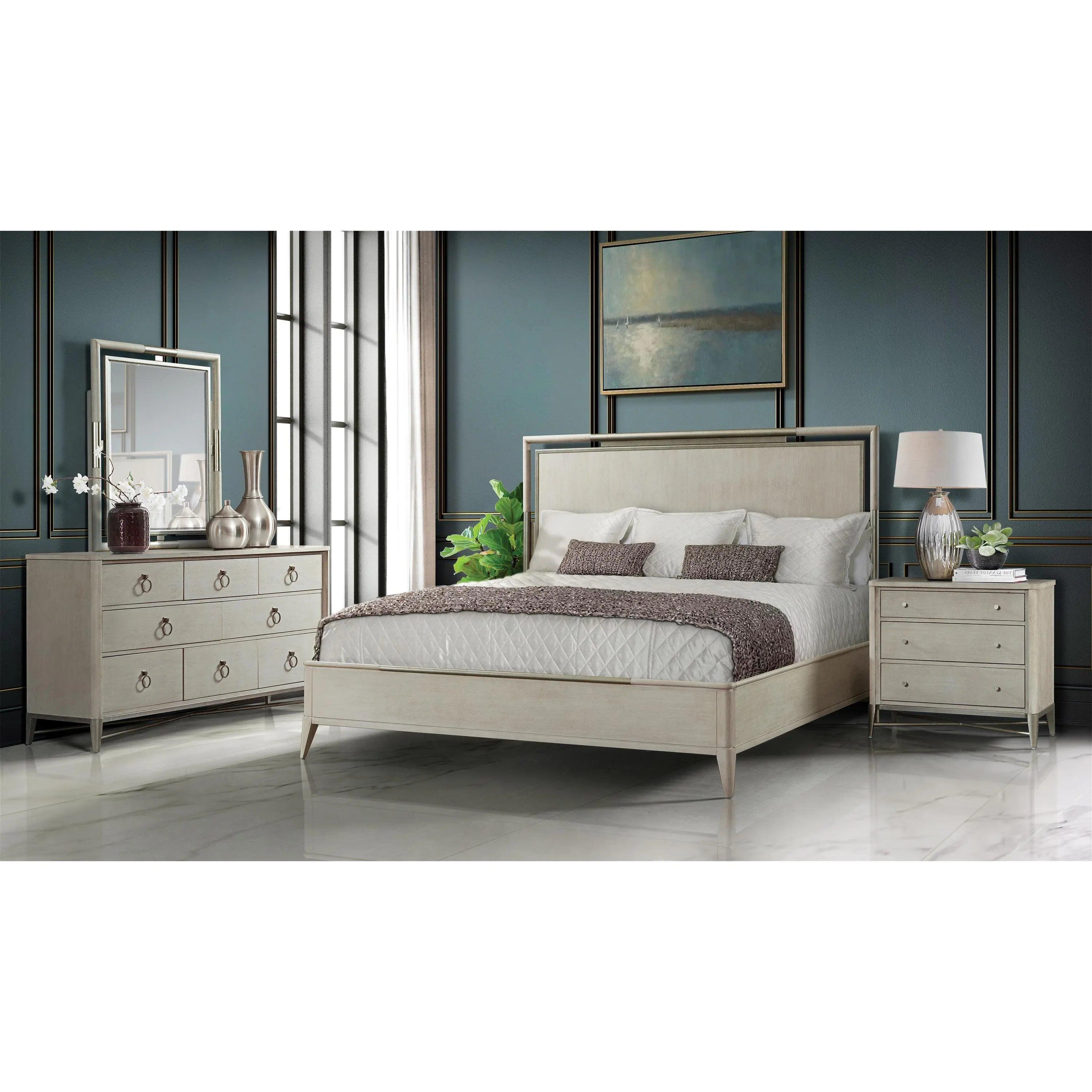 Riverside Maisie 3-drawer Nightstand — Champagne Riverside Furniture Bedroom