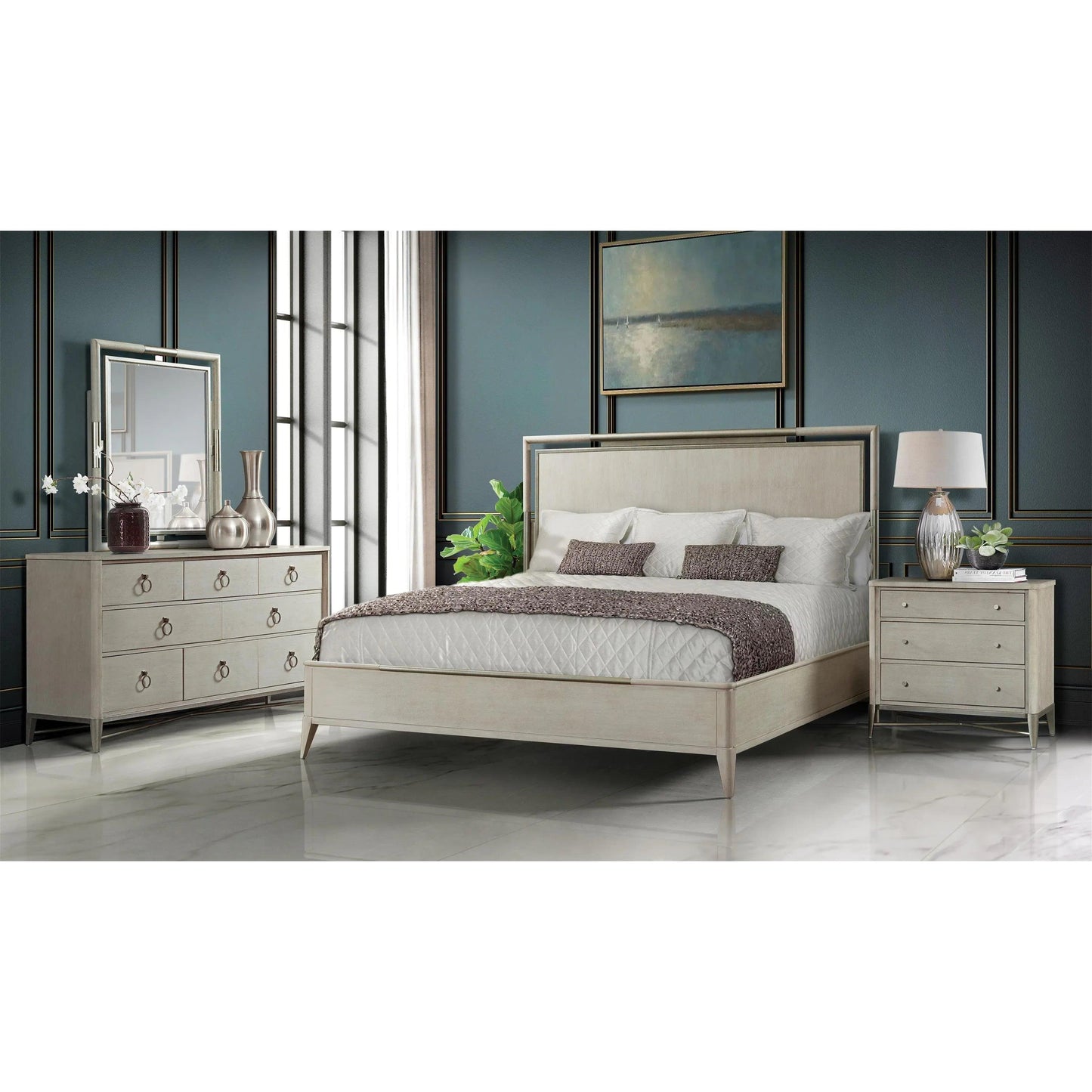 Riverside Maisie 3-drawer Nightstand — Champagne Riverside Furniture Bedroom