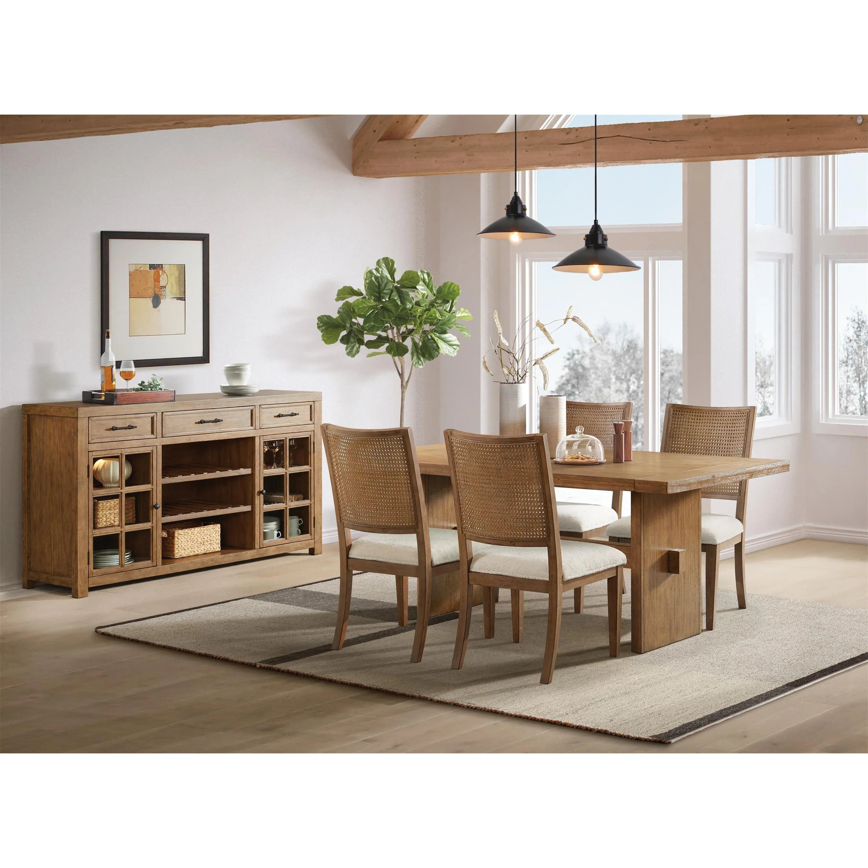 Bozeman Cane Back Side Chair 2in Riverside Furniture Dining