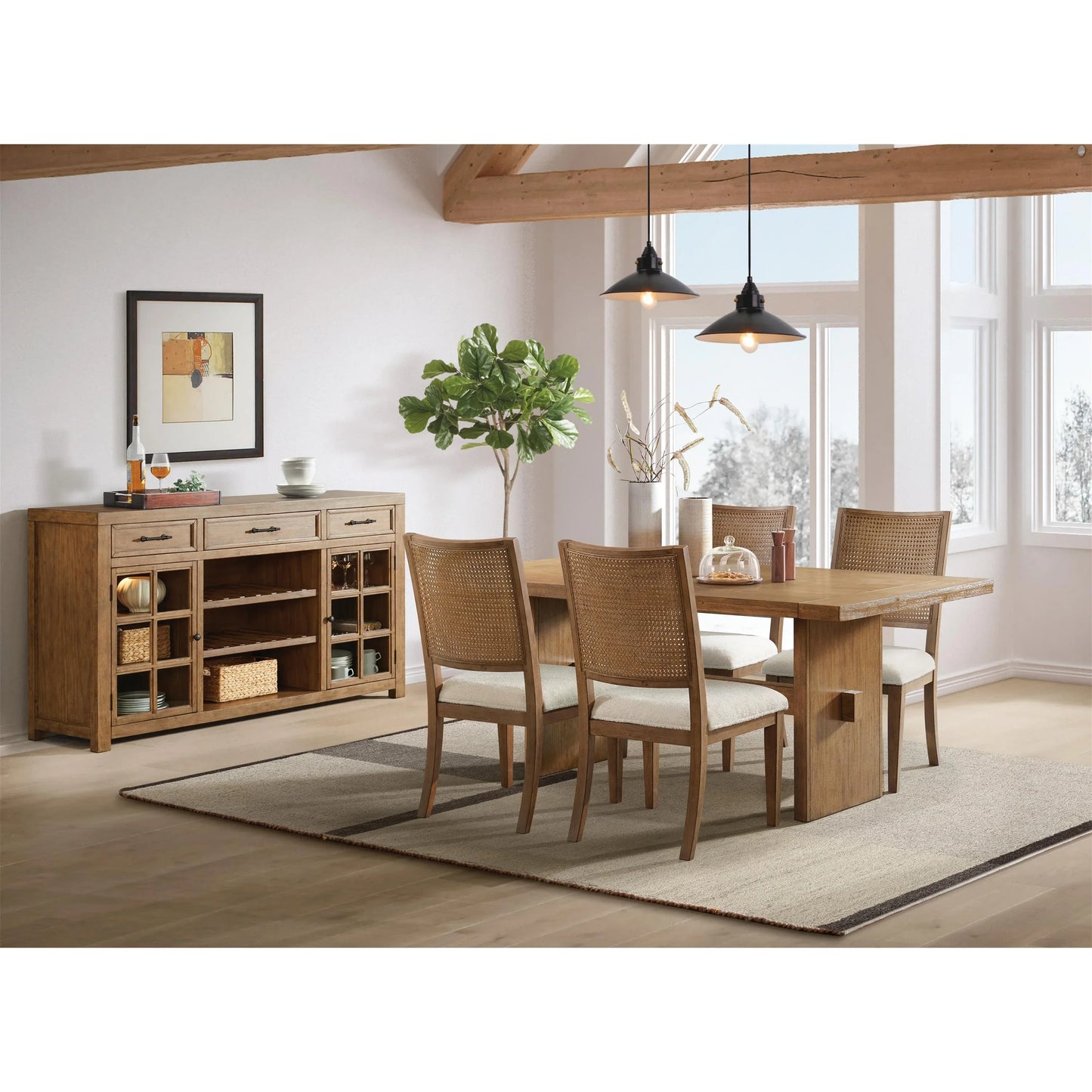 Bozeman Cane Back Side Chair 2in Riverside Furniture Dining