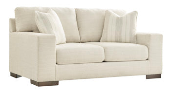 Maggie Loveseat — Birch Cream with Feather-Fiber Pillows Signature Design by Ashley® Living Room