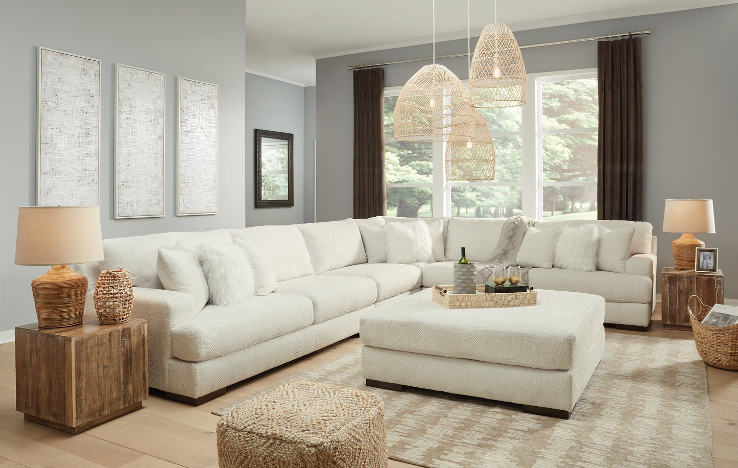 Zada 4-Piece Sectional with Ottoman