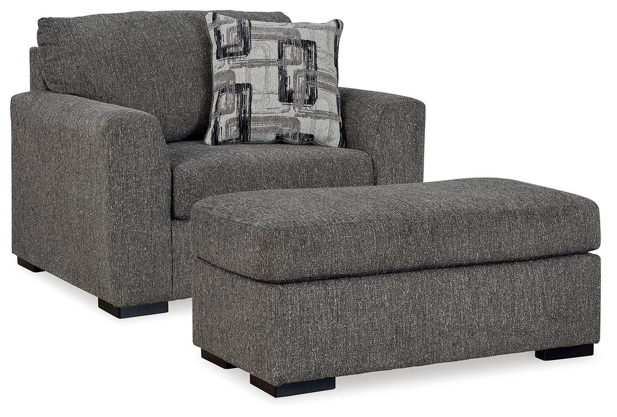 Gardiner Oversized Chair and Ottoman — Pewter 2-Piece Set Ashley Living Room