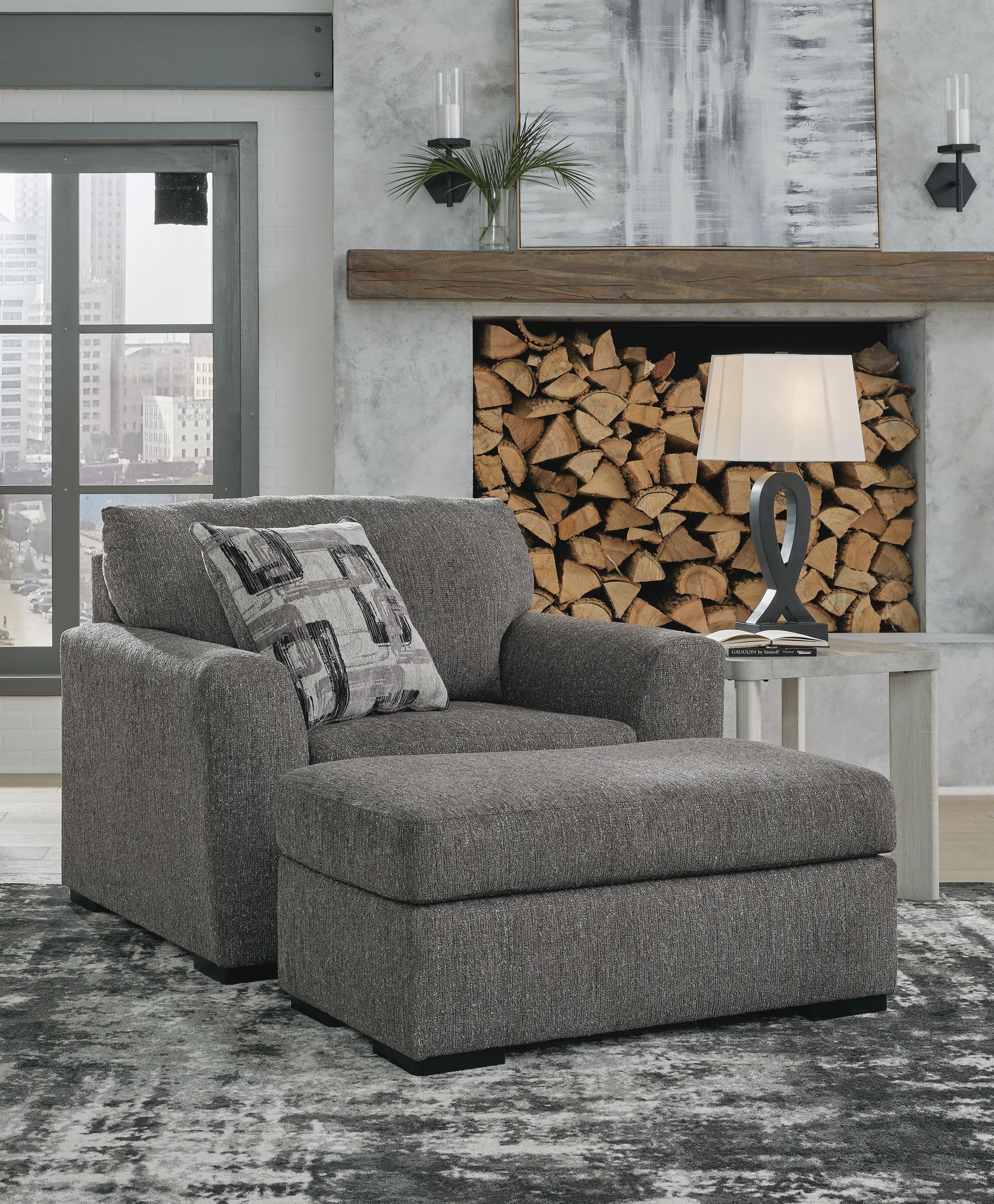 Gardiner Oversized Chair and Ottoman — Pewter 2-Piece Set Ashley Living Room