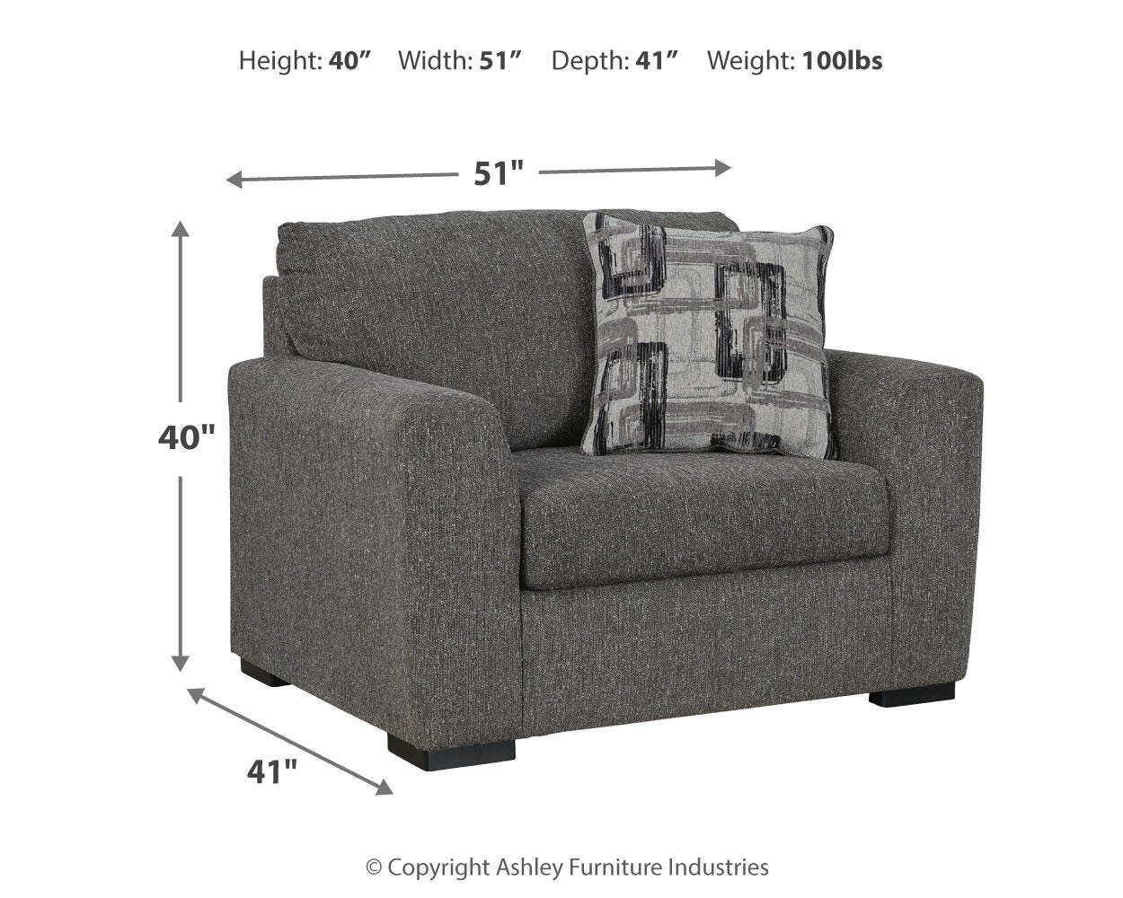 Gardiner Oversized Chair and Ottoman — Pewter 2-Piece Set Ashley Living Room
