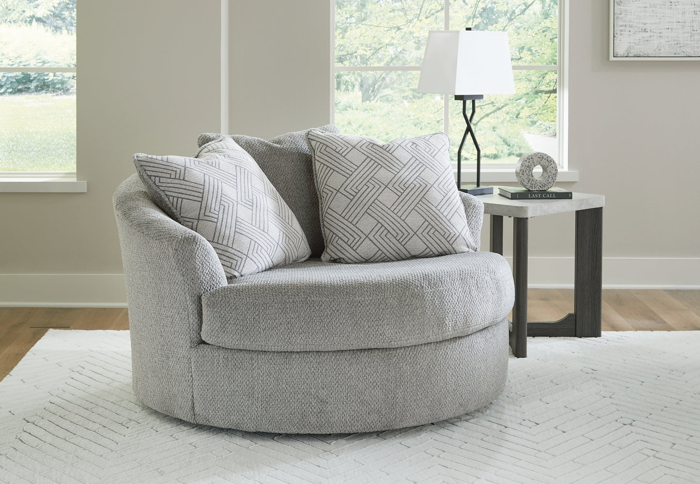 Casselbury Oversized Swivel Chair and Ottoman