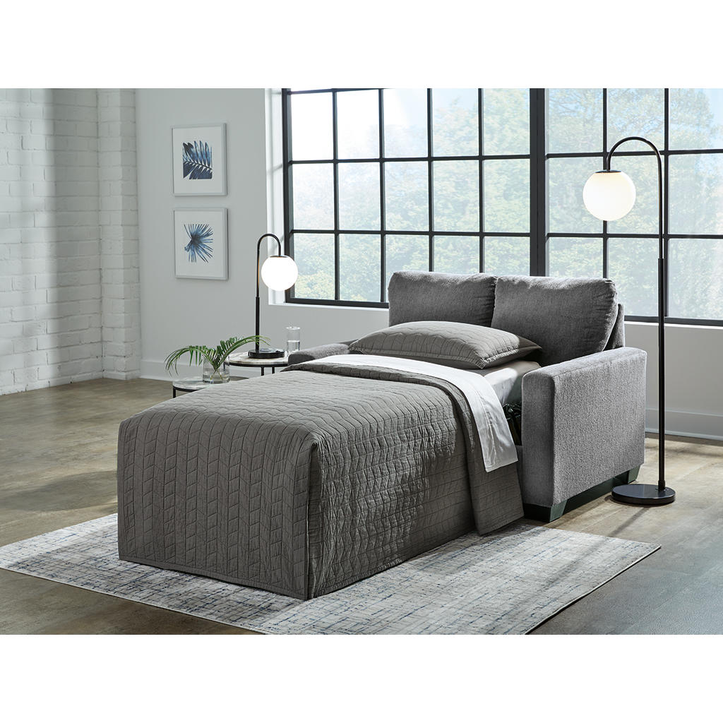 Rannis Twin Sofa Sleeper — Pewter Signature Design by Ashley® Living Room