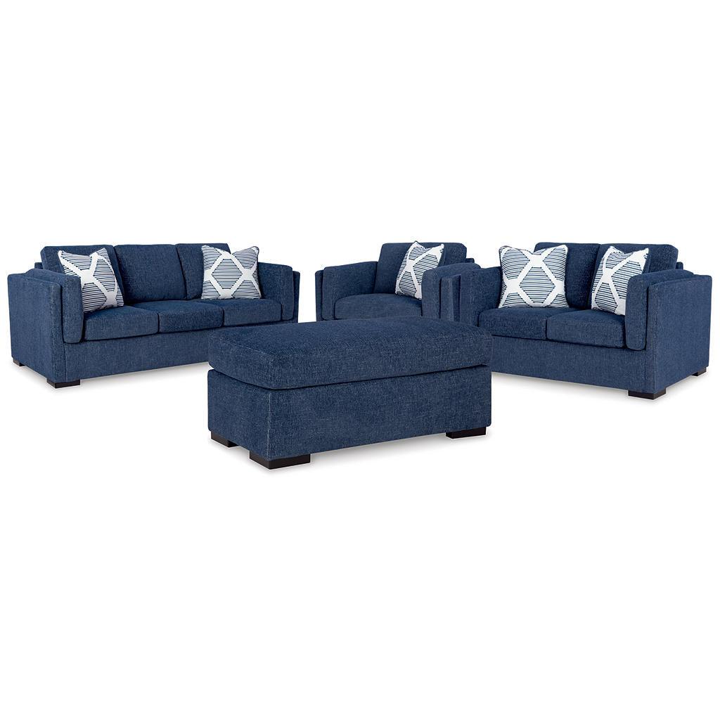 Evansley Sofa, Loveseat, Chair and Ottoman — Navy Benchcraft® Uncategorized