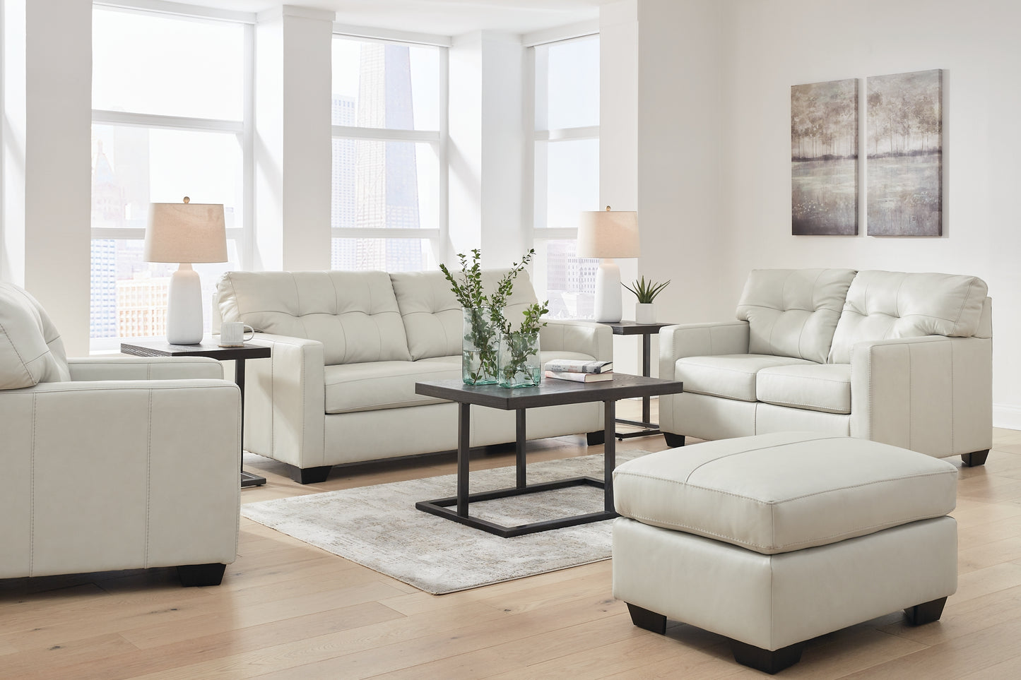 Belziani Sofa, Loveseat, Oversized Chair and Ottoman