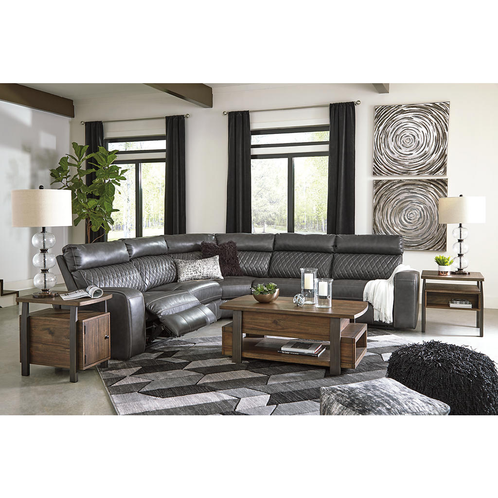 Samperstone 5-Piece Power Reclining Sectional Signature Design by Ashley® Living Room