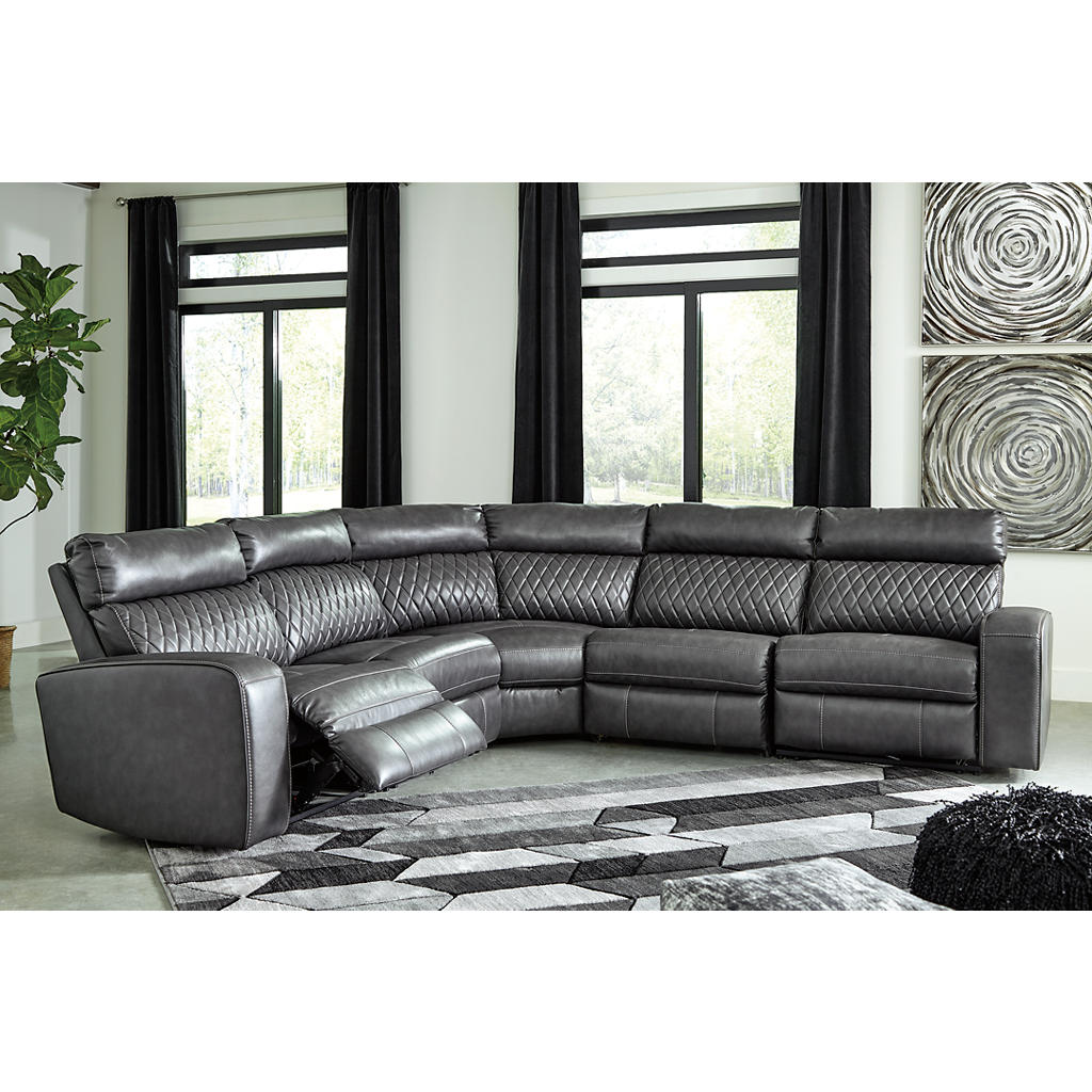 Samperstone 5-Piece Power Reclining Sectional Signature Design by Ashley® Living Room