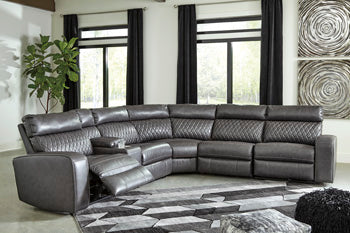 Samperstone 6-Piece Power Reclining Sectional Signature Design by Ashley® Living Room