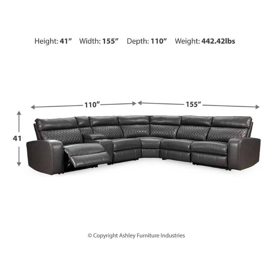 Samperstone 6-Piece Power Reclining Sectional Signature Design by Ashley® Living Room
