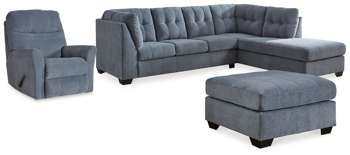 Marleton 2-Piece Sleeper Sectional, Recliner and Oversized Accent Ottoman