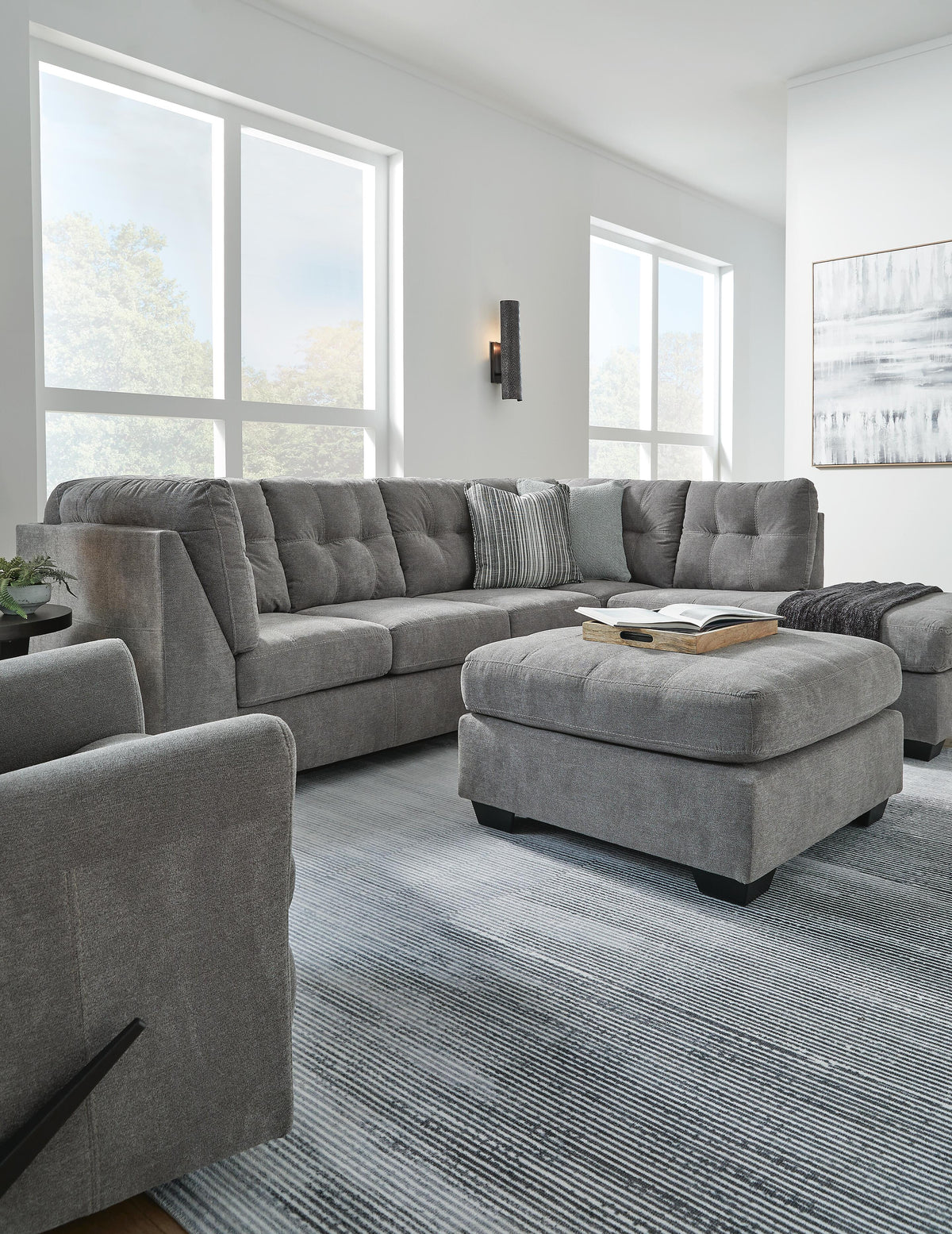 Marleton 2-Piece Sectional and Ottoman — Chaise Right Signature Design by Ashley® Living Room
