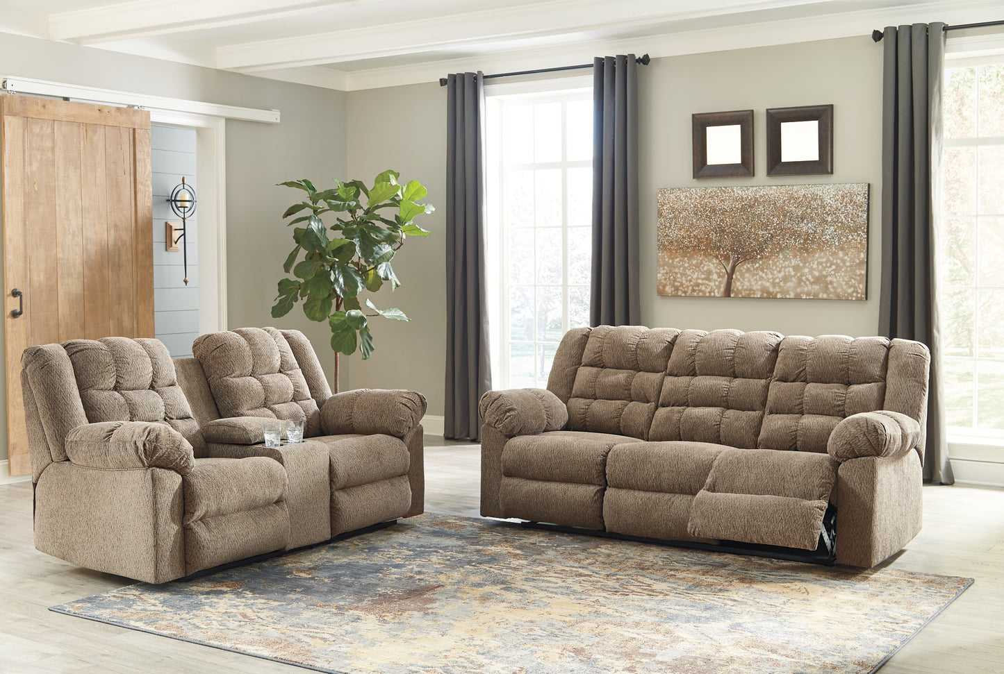 Workhorse Reclining Sofa and Loveseat